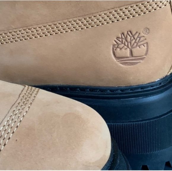 Timberland Sky Platform Chunky Boots Lace Up Brown 8 Round Toe Women - Picture 6 of 8